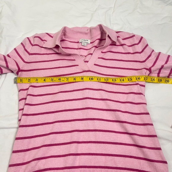 NWOT J.crew Women’s Cashmere Blend Polo Sweater Top Sz XXS Striped Pink H4 - Picture 8 of 9